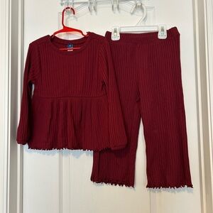 NWOT Old Navy Ribbed 2-Piece Set – Maroon Top & Pants